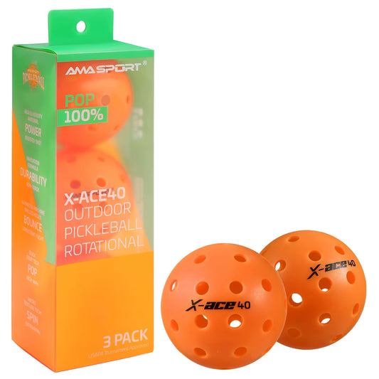 Experience Unmatched Performance with AMA SPORT X-Ace40 Multicolor Pickleball Balls - Precision Molded for Outdoor Training Excellence
